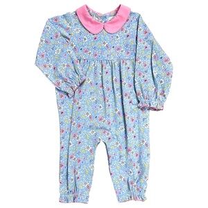 Ishtex Girls Blue Bell Romper sz 24 MO